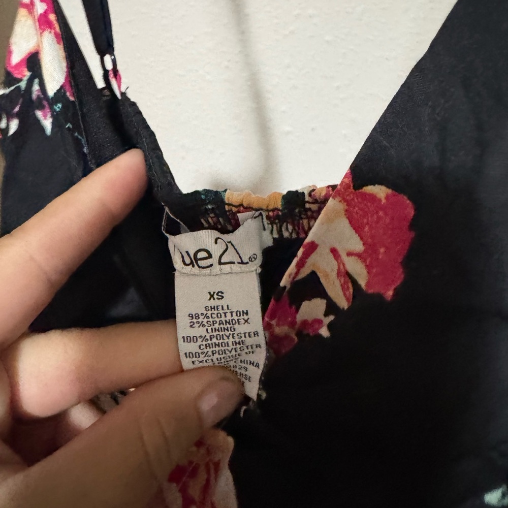 Rue21 Black Dress with Pink Floral Accents - Picture 2 of 2